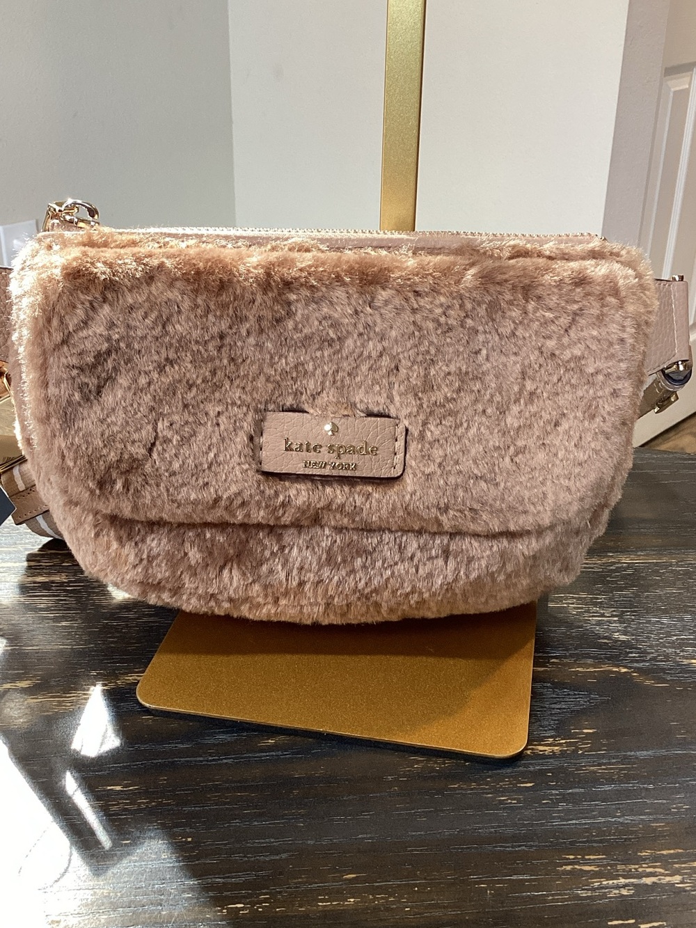 kate spade Rosie Faux Fur Belt Bag in Light Fawn